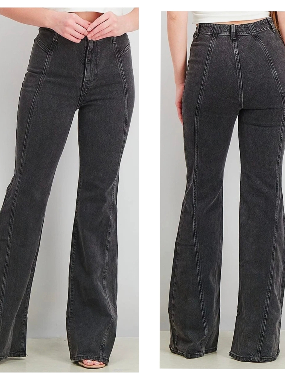 We The Free Washed Black High-Rise Flare Jeans Soze 26